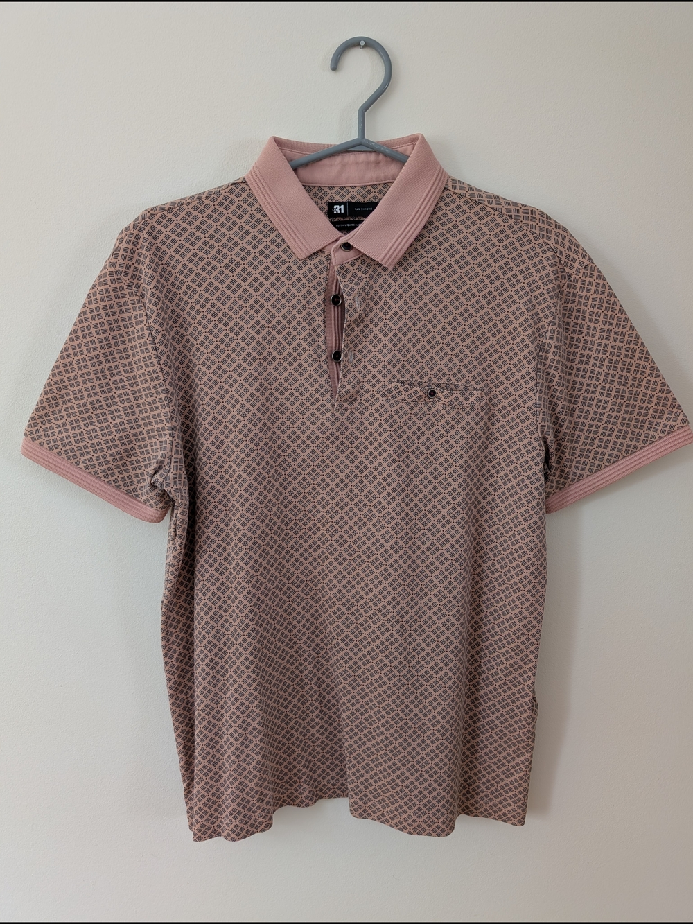 Le31 Salmon Geometric Polo Shirt